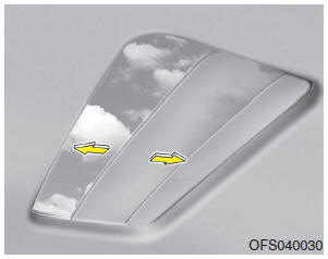 The sunshade will automatically open, when you push the sunroof control lever
