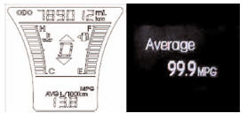 Average fuel economy (if equipped) (MPG or l/100 km)