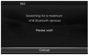 4.Touch a bluetooth phone you desire from the “Bluetooth devices” screen.