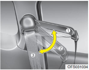 You can adjust the position of the shoulder belt extension guide for easier access