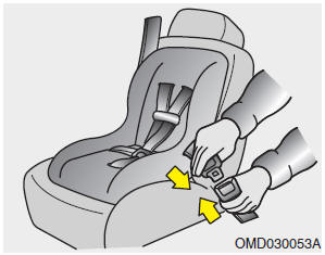 To install a child restraint system on the outboard or center rear seats, do