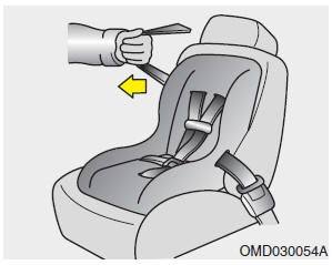 3. Pull the shoulder portion of the seat belt all the way out. When the shoulder