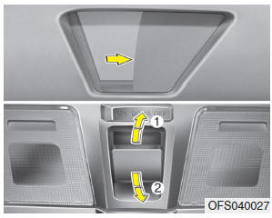 Before opening or closing the sunroof, open the sunshade.