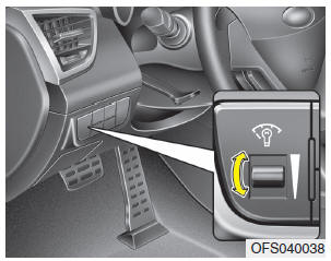 Press the illumination control switch to adjust the instrument panel illumination