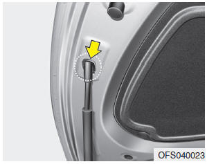 3.Pull out the support rod from the engine room.