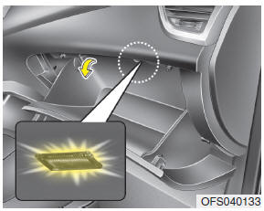 The glove box lamp comes on when the glove box is opened.