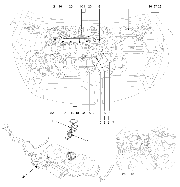 Hyundai Veloster: Components and Components Location - Engine Control ...